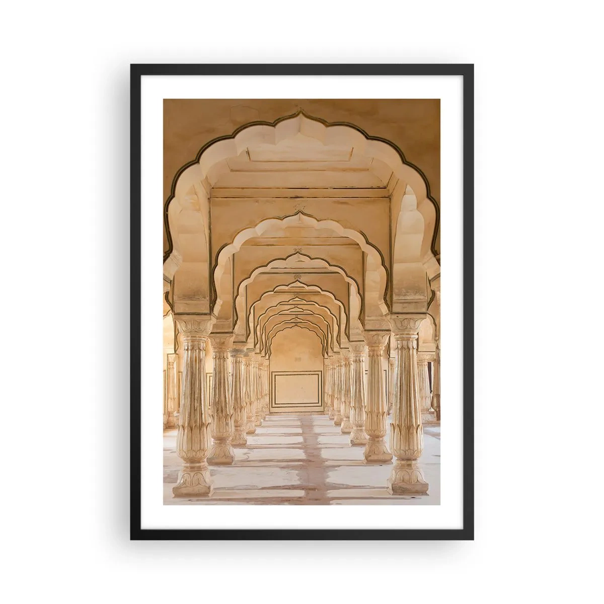 Plagát v čiernom ráme - Orientálna symetria - 50x70cm - V maharádžovom paláci - Moderná nástenná dekorácia do obývacej izby a spálne ARTTOR