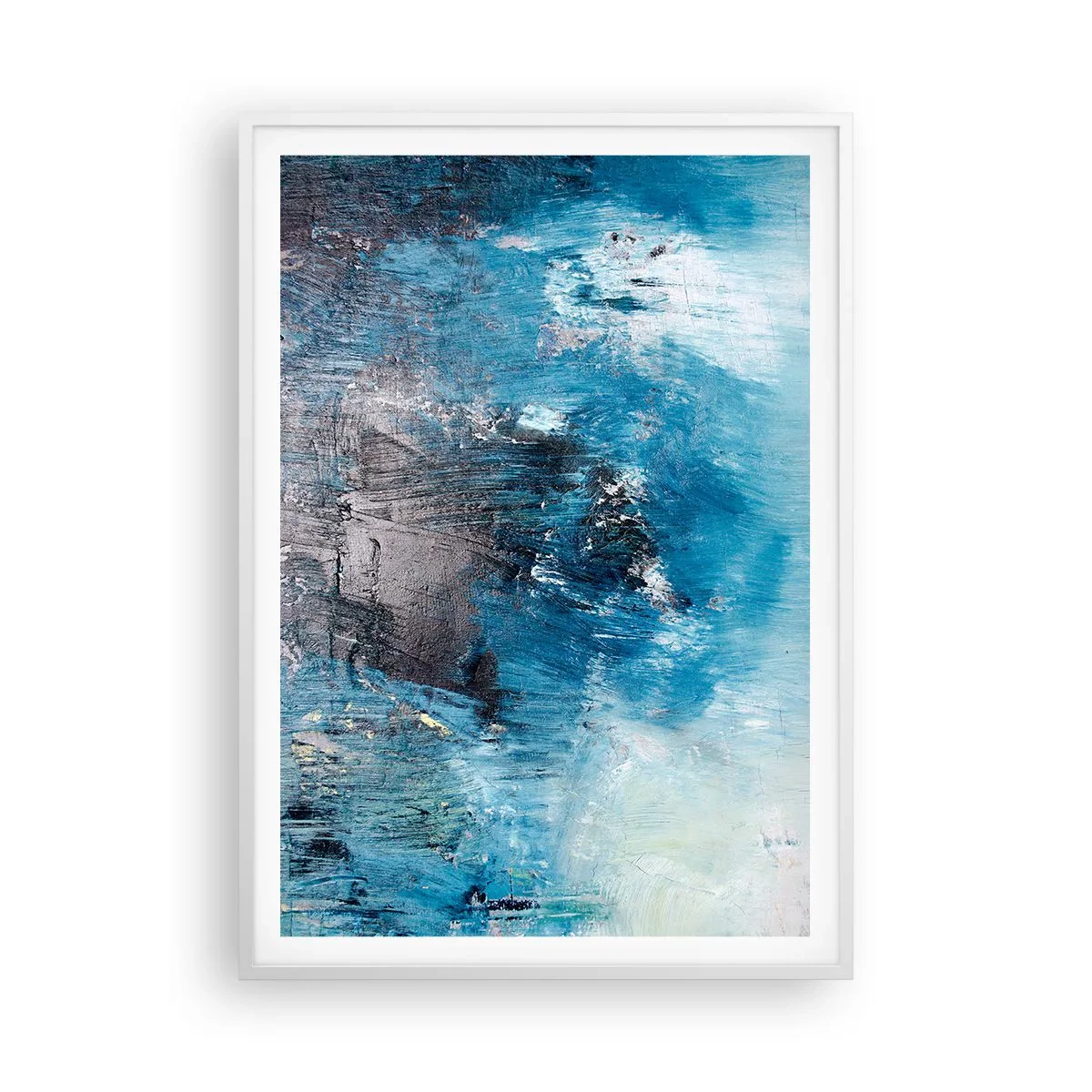Plagát v bielom ráme - Rapsódia v modrom - 70x100 cm