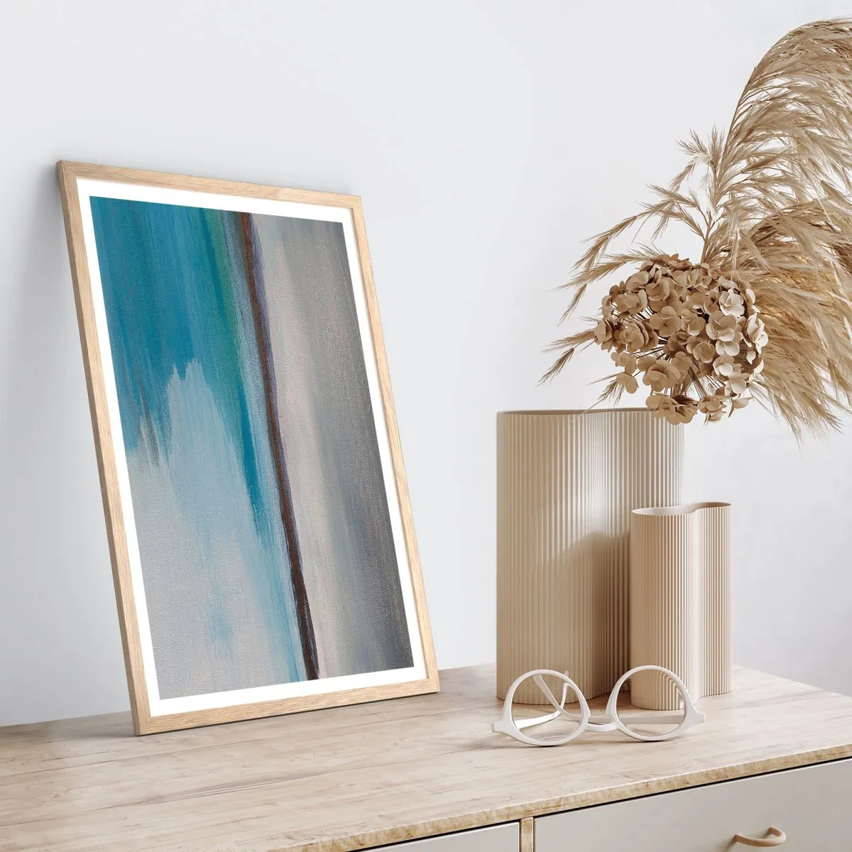 Plagát v ráme zo svetlého duba - Horizontálna krajina - 61x91 cm