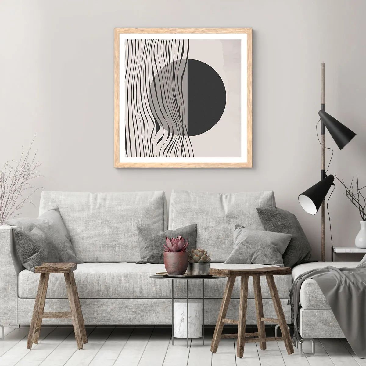 Plagát v ráme zo svetlého duba - Polovičná kompozícia - 50x50 cm