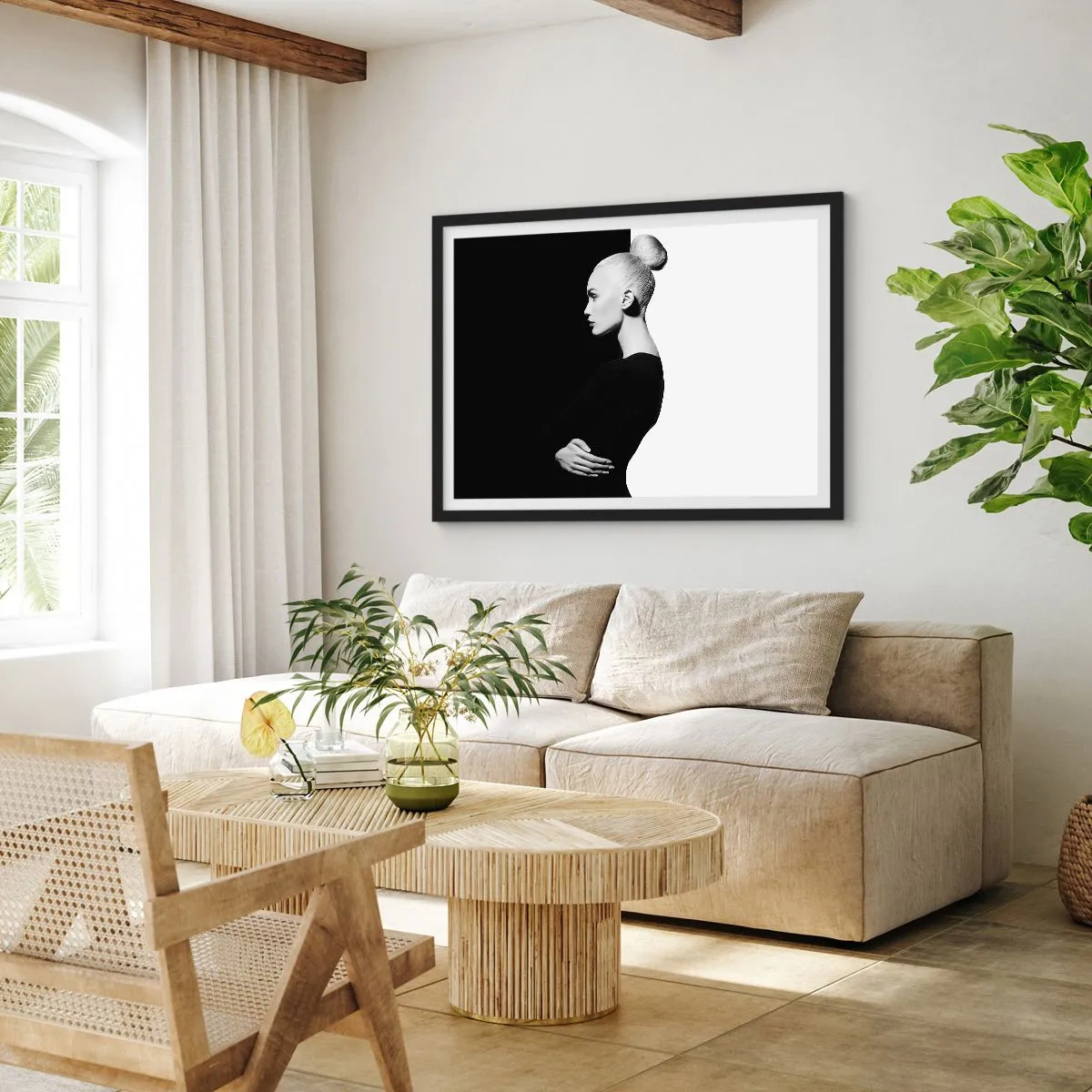 Plagát v čiernom ráme - Proste žena - 70x50 cm