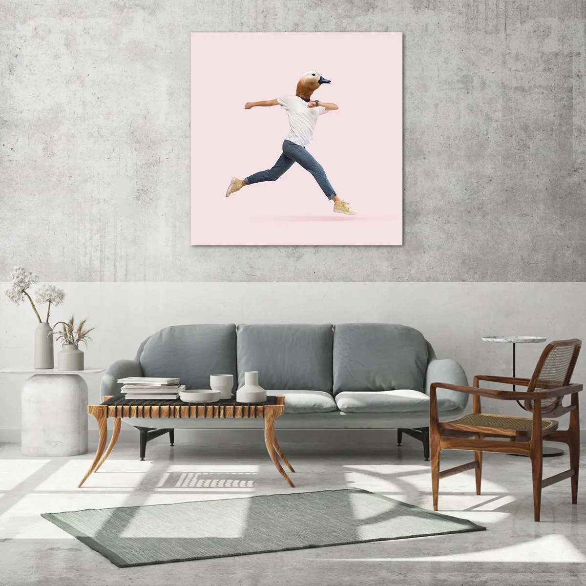 Obraz na skle - Štipka absurdity - 70x70 cm