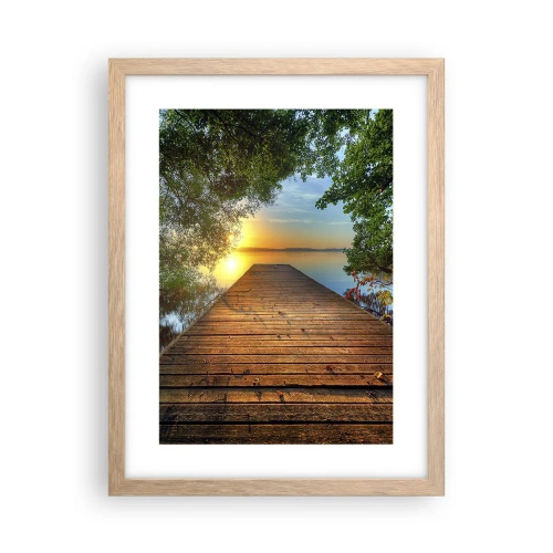 Plagát v ráme zo svetlého duba - Neponáhľaj sa, posaď sa - 30x40 cm