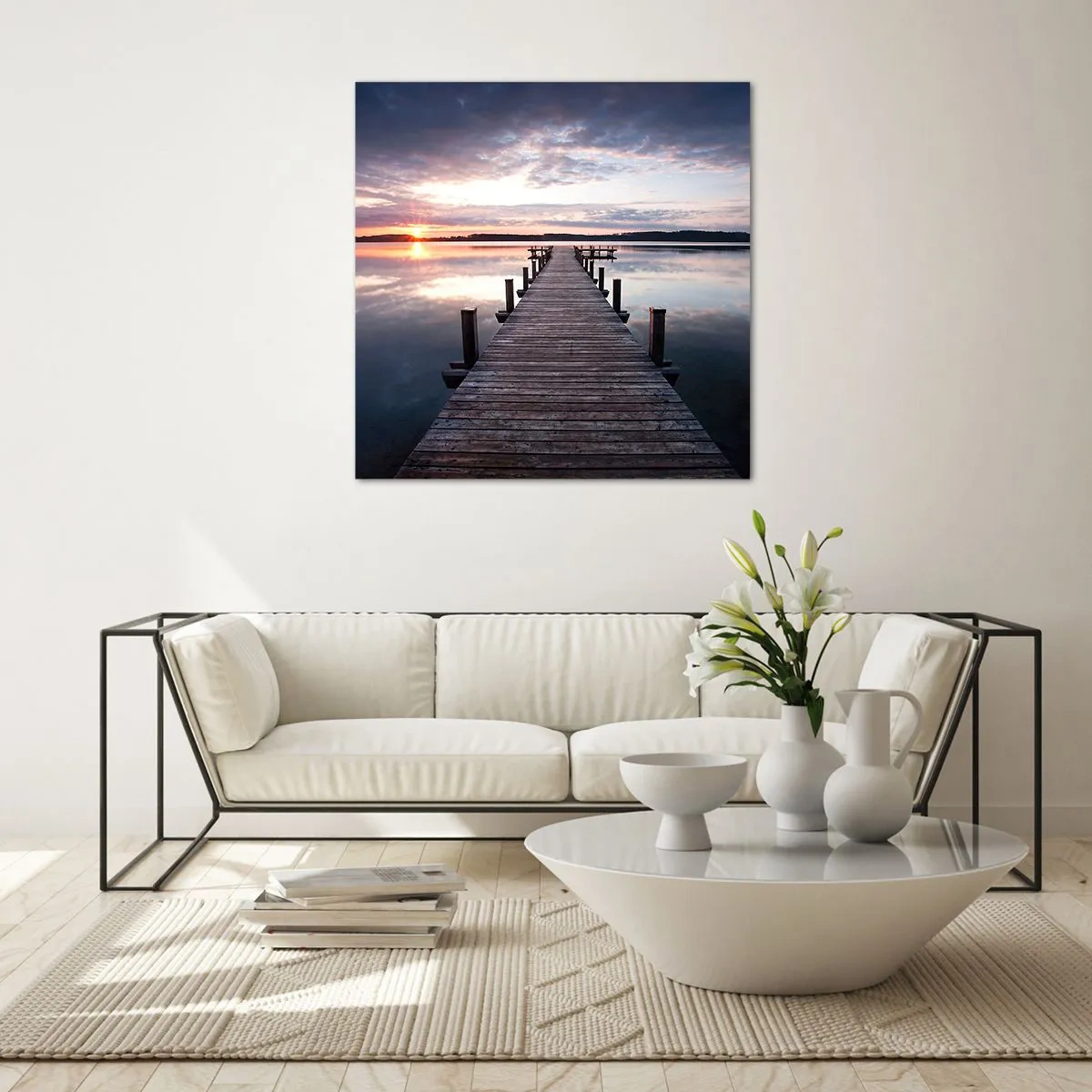 Obraz na skle - Tichá hranica medzi dňom a nocou - 70x70 cm