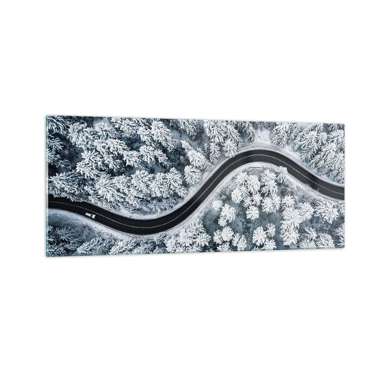 Obraz na skle - Zimným lesom - 100x40 cm