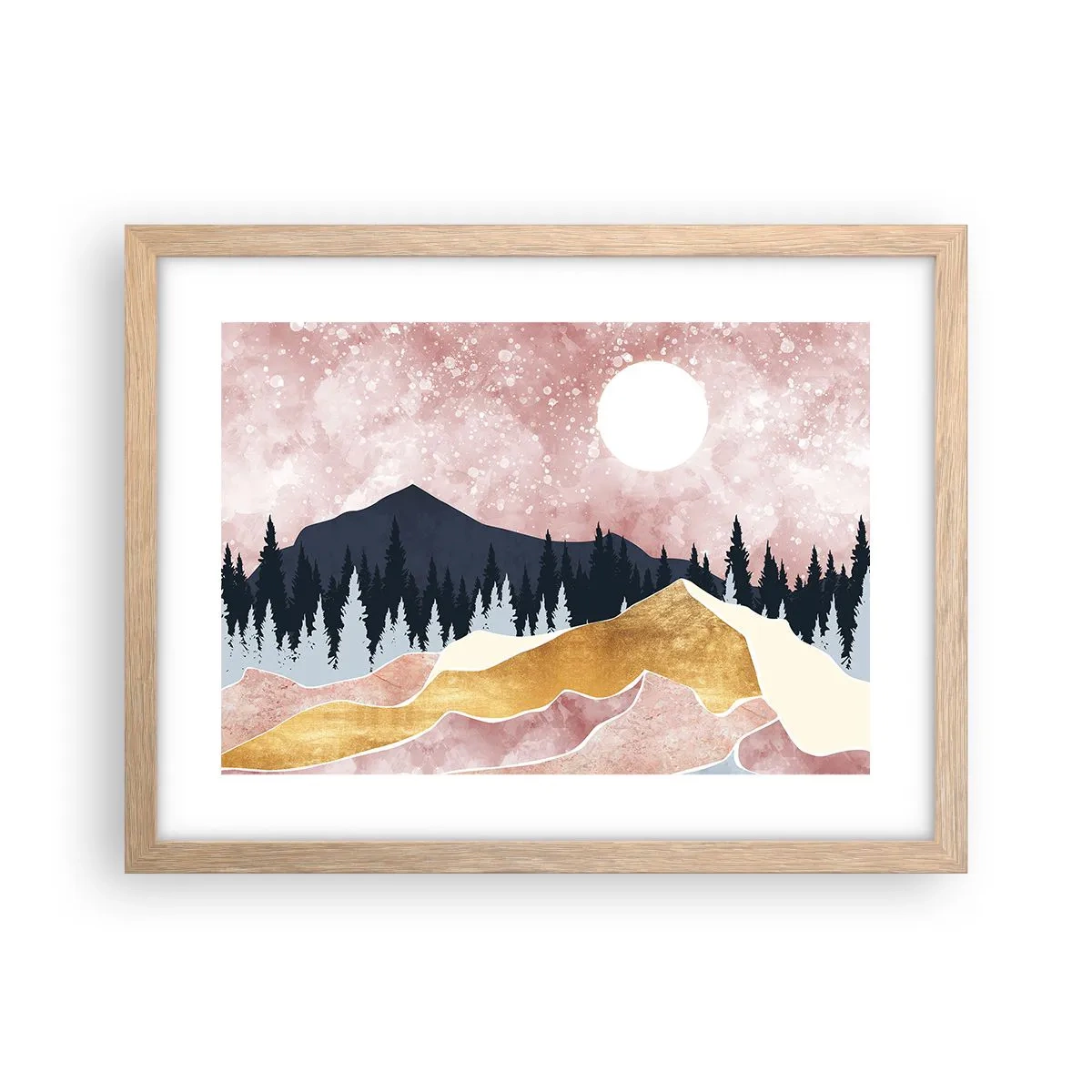 Plagát v ráme zo svetlého duba - Nočná hliadka - 40x30 cm