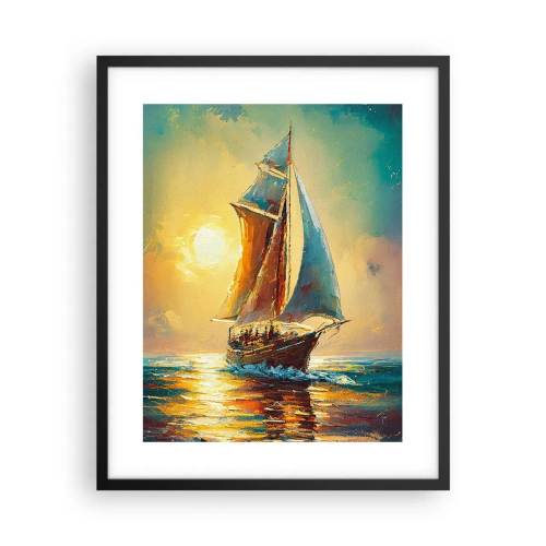 Plagát v čiernom ráme - Pod plnými plachtami - 40x50 cm