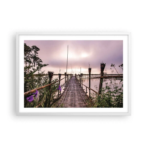 Plagát v bielom ráme - Pokoj a pohoda Ázie - 70x50 cm