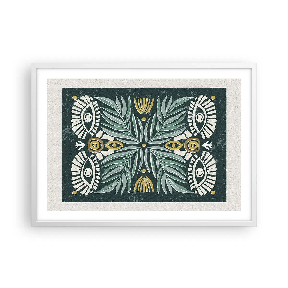 Plagát v bielom ráme - Ako ľudová vystrihovačka - 70x50 cm