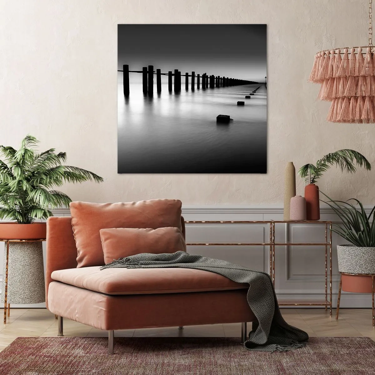 Obraz na plátne - Šedá diaľka v hmle - 60x60 cm