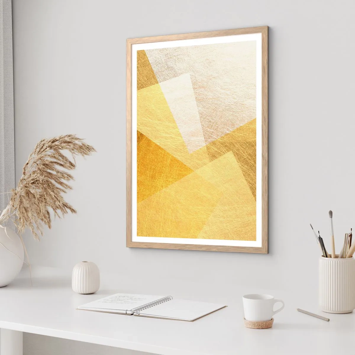 Plagát v ráme zo svetlého duba - Počasie geometrie - 70x100 cm