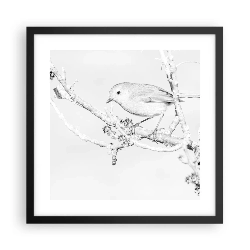 Plagát v čiernom ráme - Zimné ráno - 40x40 cm