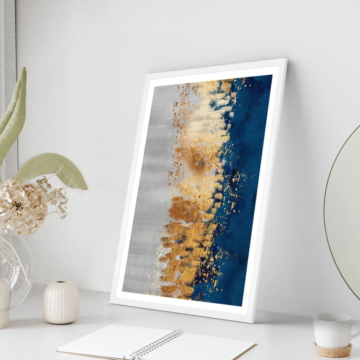 Plagát v bielom ráme - Moderná kompozícia s iskrou - 50x70 cm
