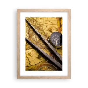 Plagát v ráme zo svetlého duba - Kde sú tie poklady? - 30x40 cm