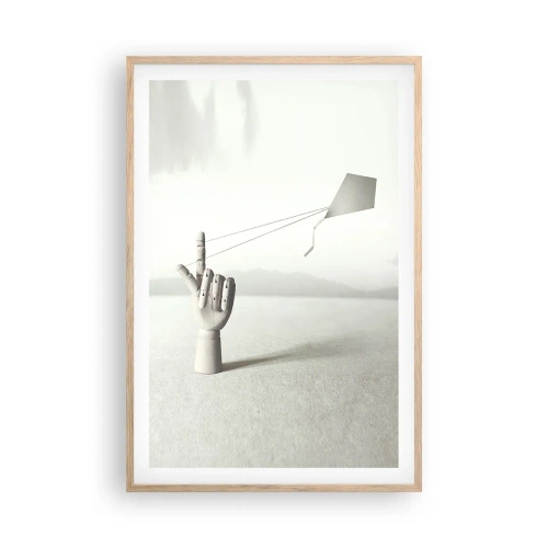 Plagát v ráme zo svetlého duba - Výzva - 61x91 cm