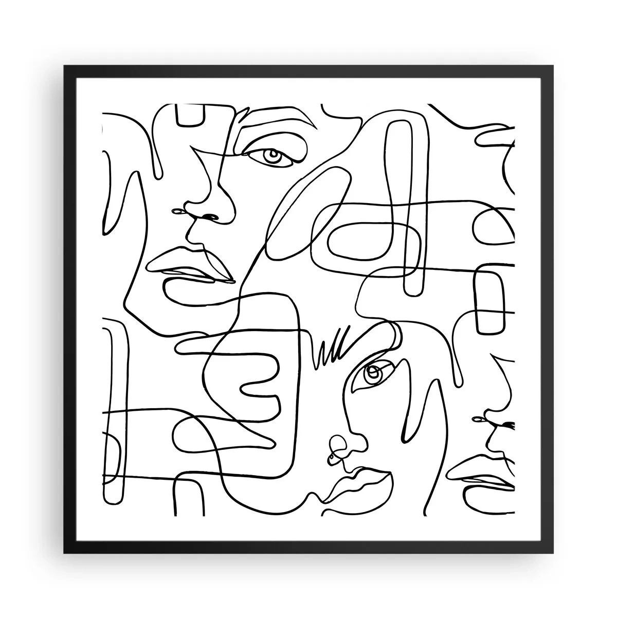 Plagát v čiernom ráme - V spletených emóciách - 60x60 cm