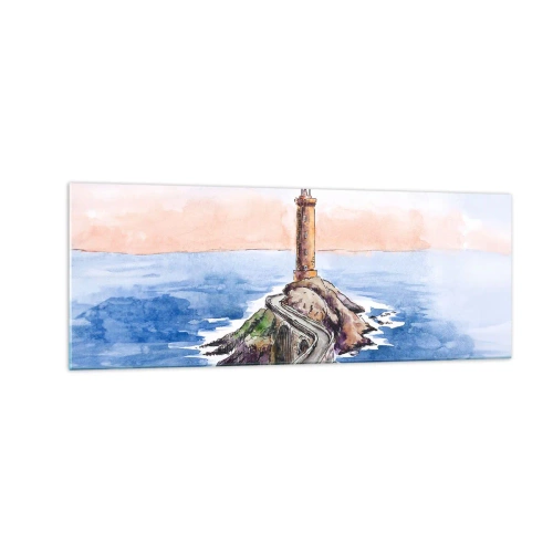 Obraz na skle - Tvárou v tvár moru - 140x50 cm