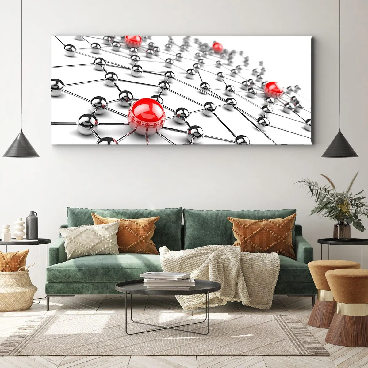 Obraz na plátne - Strieborná sieť - 100x40 cm