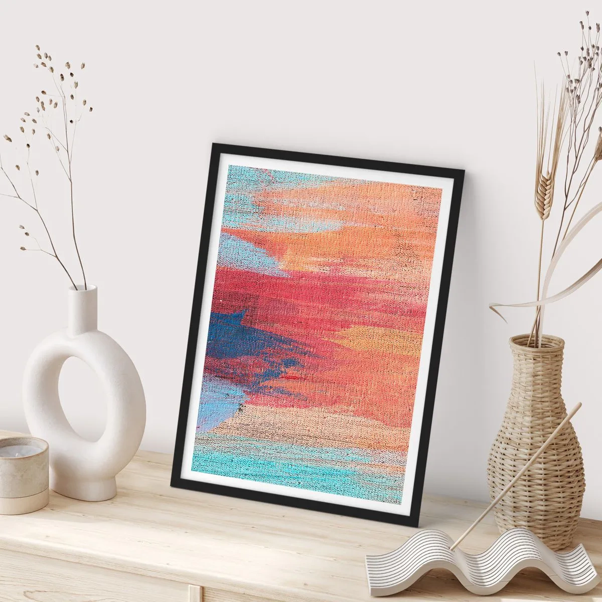 Plagát v čiernom ráme - Stekať dúhou - 70x100 cm