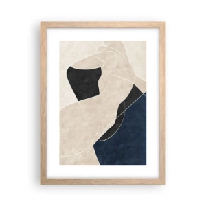 Plagát v ráme zo svetlého duba - Abstraktná kompozícia – kontrast farieb - 30x40 cm