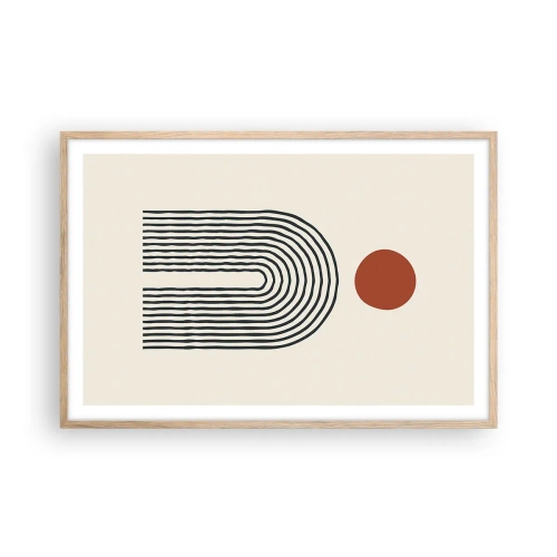 Plagát v ráme zo svetlého duba - Magnetizmus tvarov a farieb - 91x61 cm