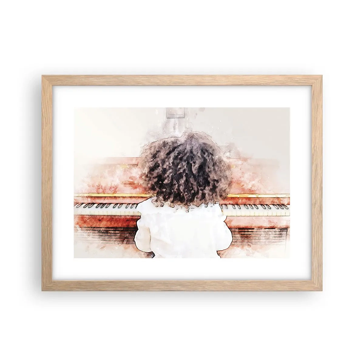 Plagát v ráme zo svetlého duba - V novom svete - 40x30 cm