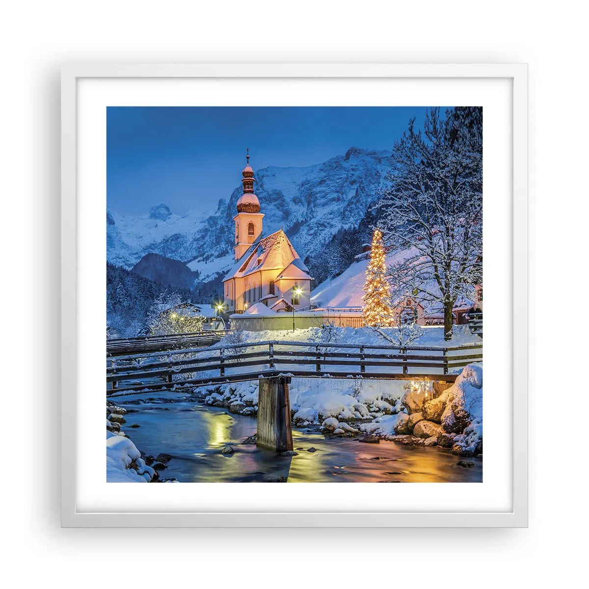 Plagát v bielom ráme - Duch Vianoc - 50x50 cm