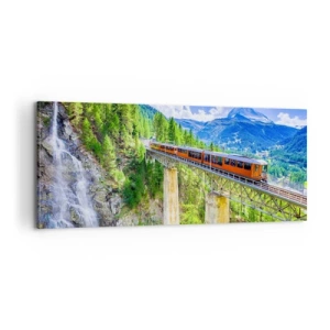 Obraz na plátne - Alpská železnica - 100x40 cm