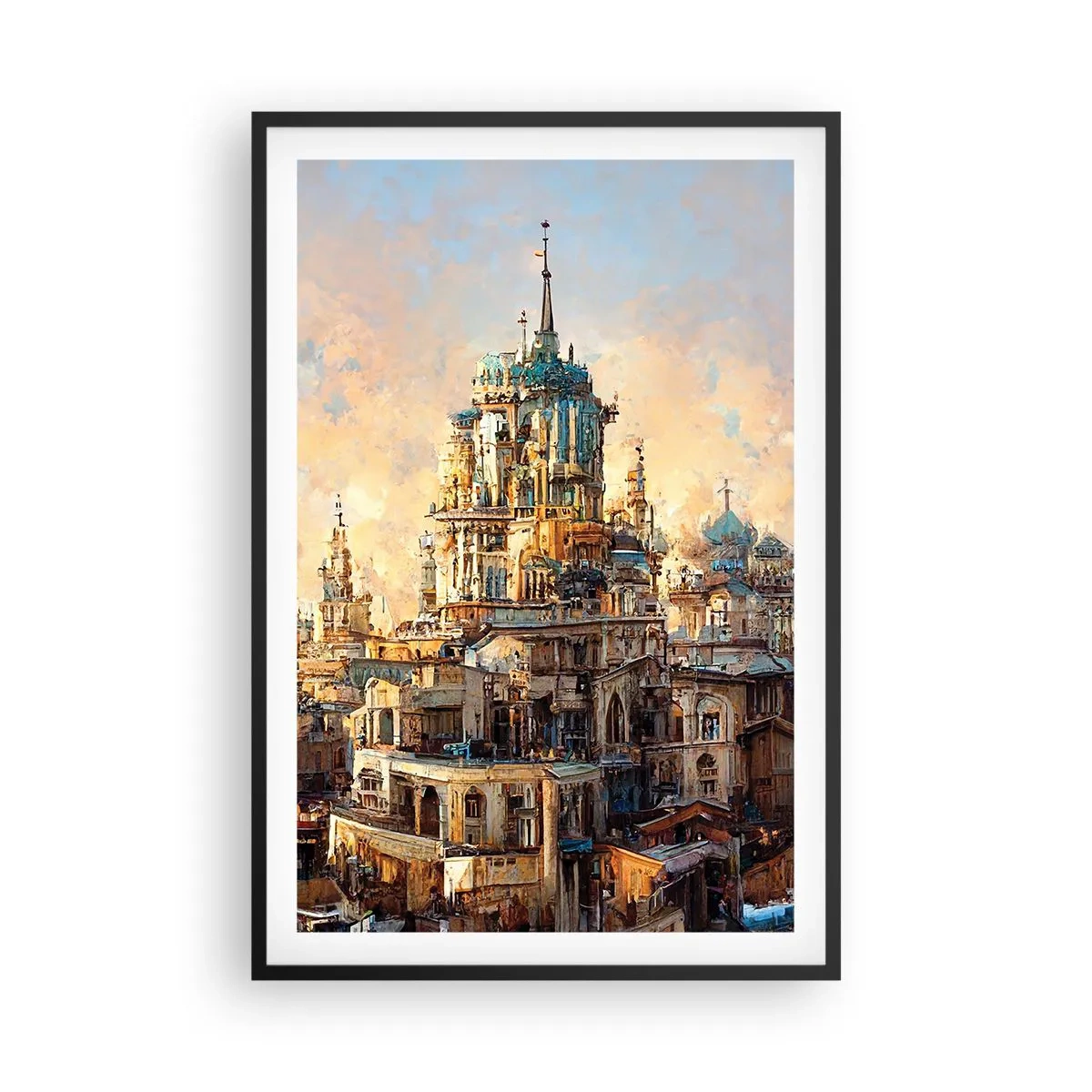 Plagát v čiernom ráme - Mesto miest - 61x91 cm
