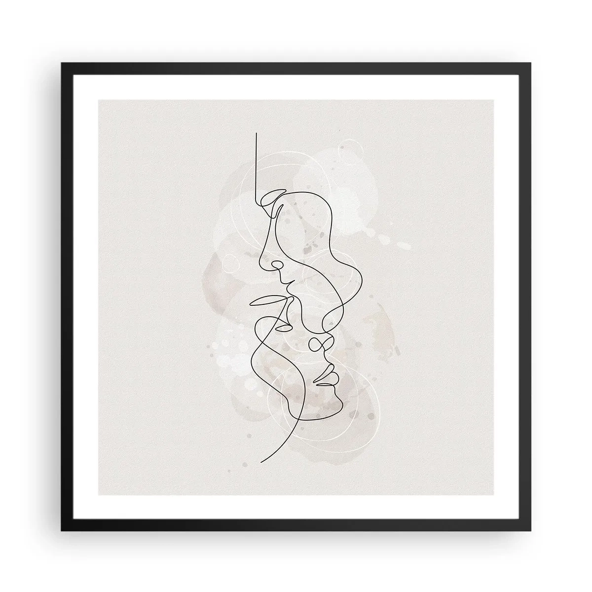 Plagát v čiernom ráme - Zamotaní v objatí - 60x60 cm