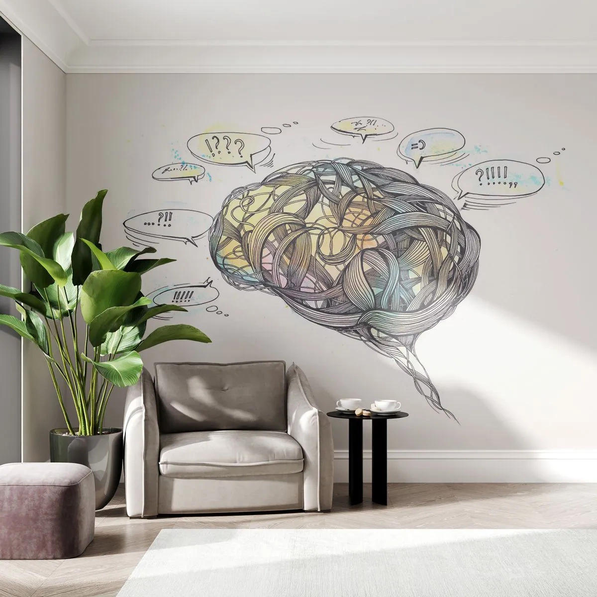 Fototapeta Premium Sand - Človek - veľká hádanka - Abstrakcia, Mozog, Grafika - 400x280 cm