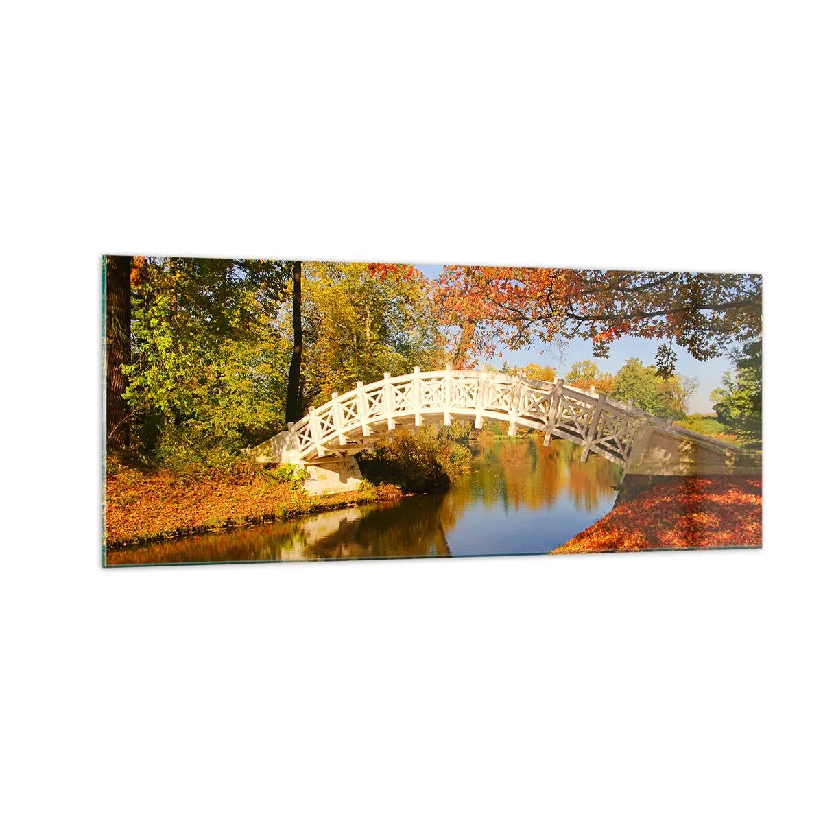 Obraz na skle - Na bielom mostíku vzdychov - 100x40 cm
