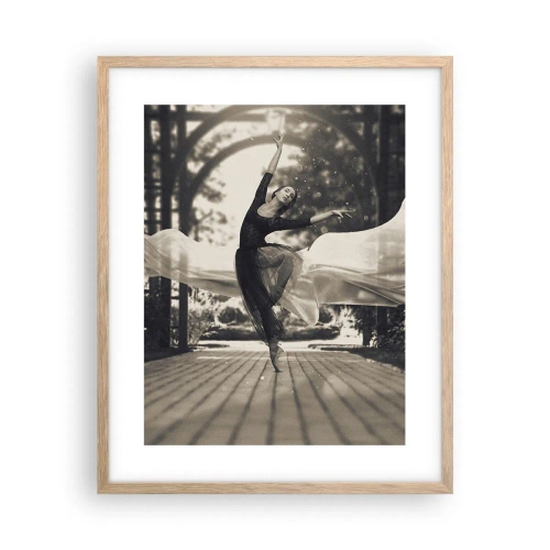 Plagát v ráme zo svetlého duba - Tanec ducha záhrady - 40x50 cm