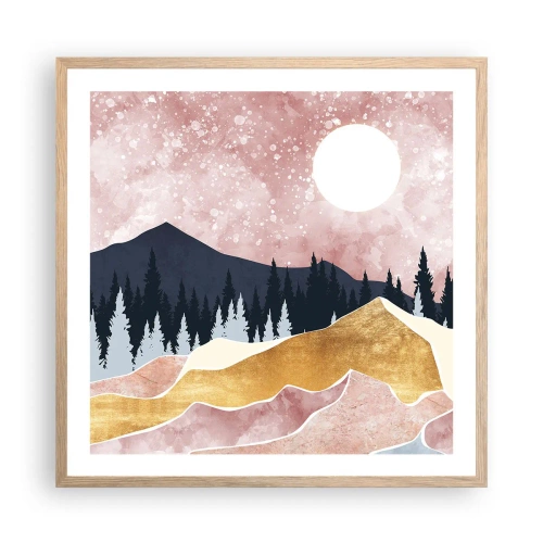 Plagát v ráme zo svetlého duba - Nočná hliadka - 60x60 cm