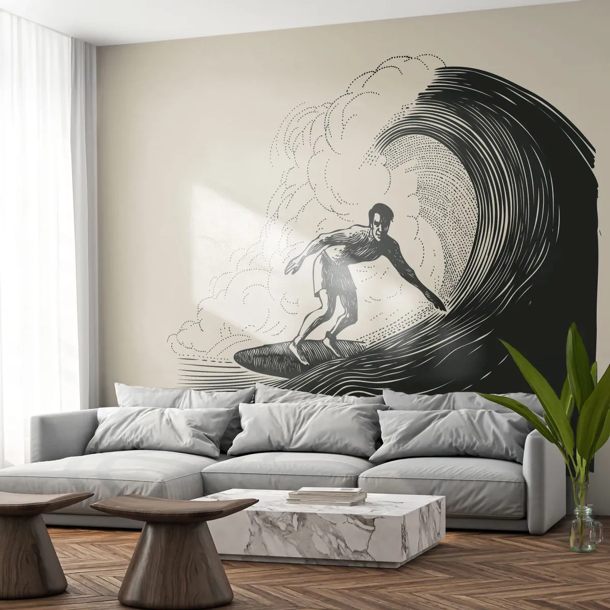 Fototapeta Premium Sand - Kráľ vĺn - Mávať, Surfovanie, Šport - 350x256 cm