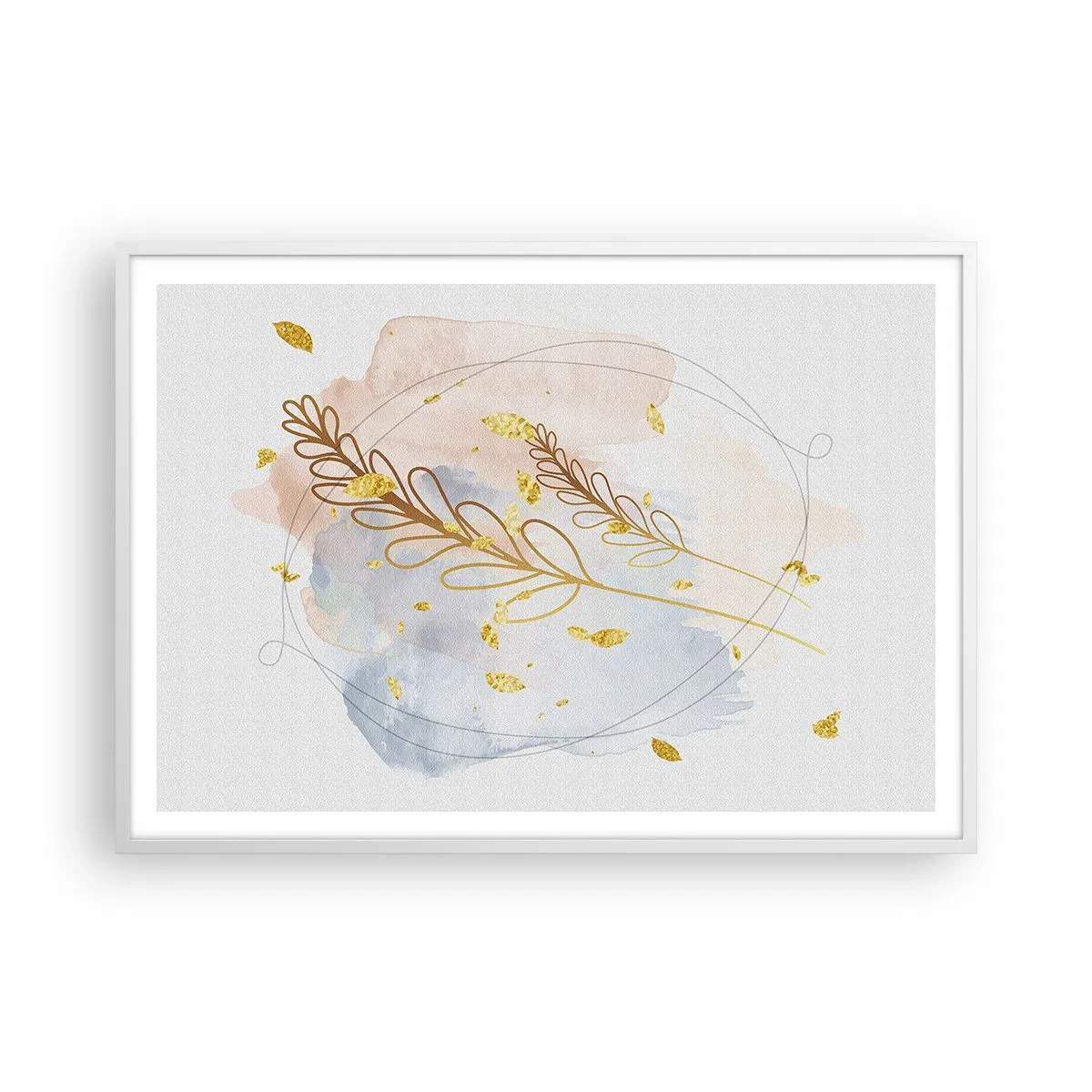Plagát v bielom ráme - Zlatý závan - 100x70 cm