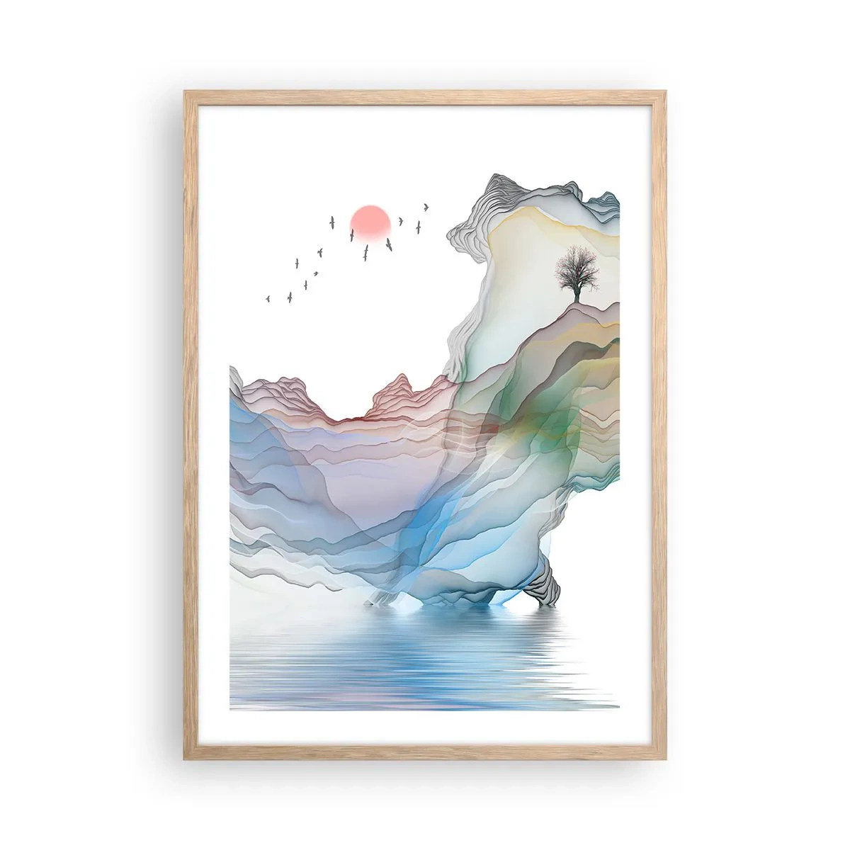 Plagát v ráme zo svetlého duba - Ku krištáľovým horám - 50x70 cm