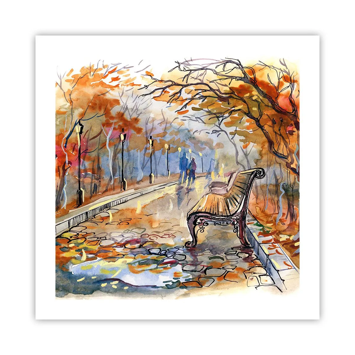 Plagát - Spoločne putovať jeseňou - 50x50 cm