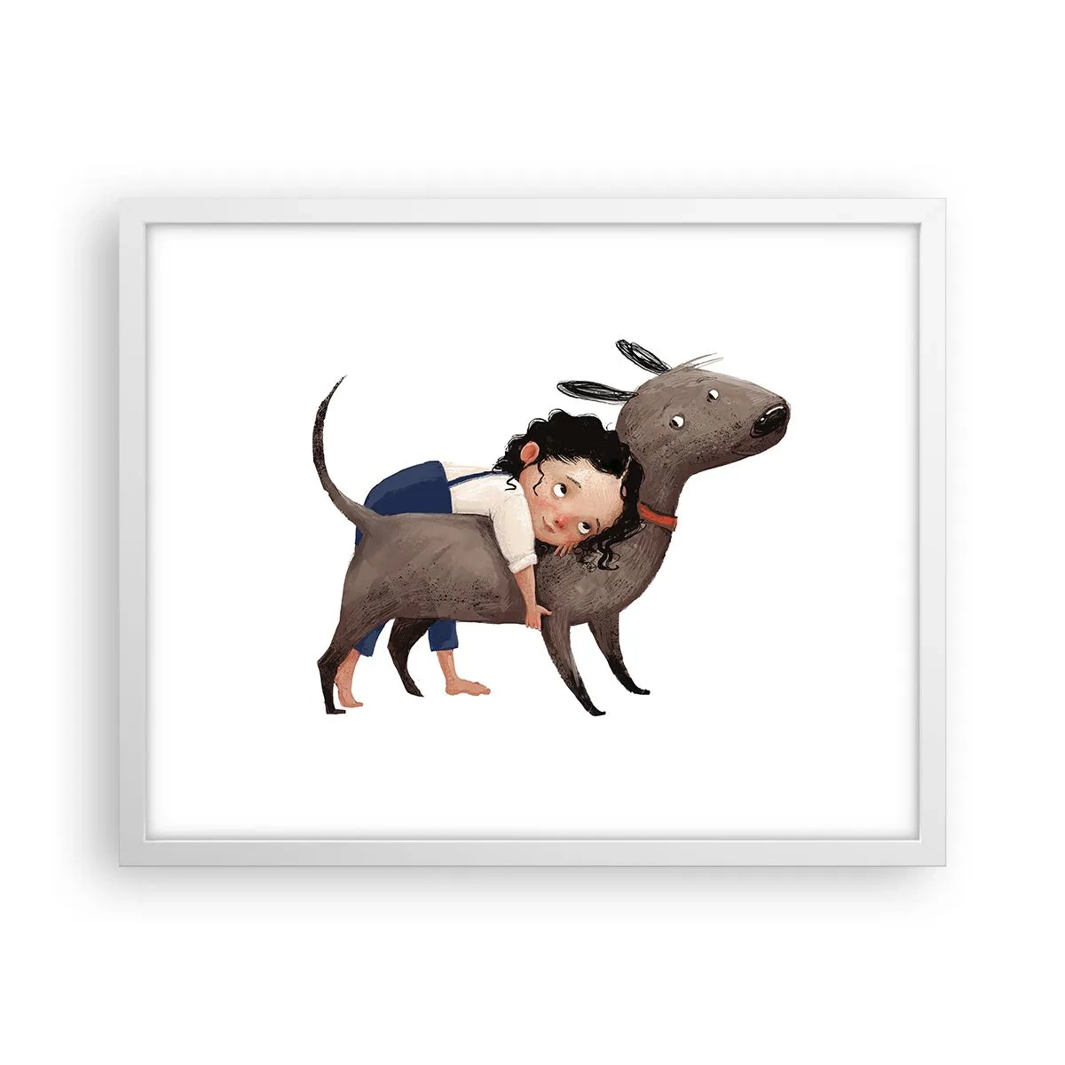 Plagát v bielom ráme - Najlepší priatelia - 50x40 cm