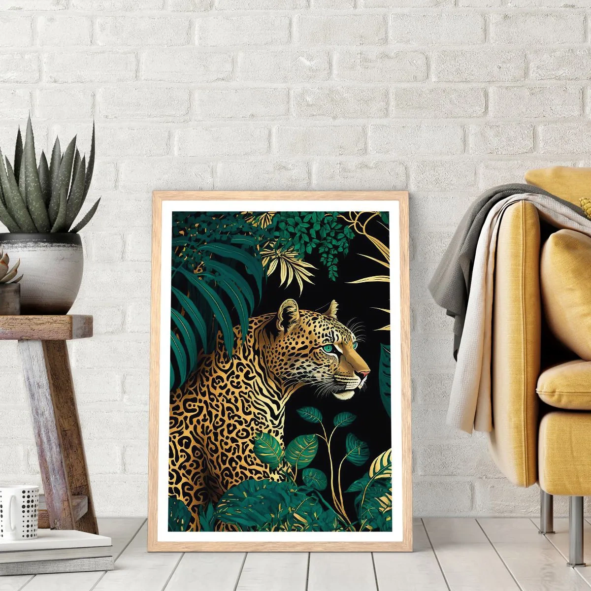 Plagát v ráme zo svetlého duba - Hospodár v džungli - 50x70 cm