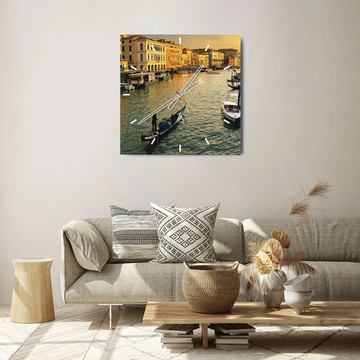 Nástenné hodiny - Na slnečnej strane ulice - 40x40 cm