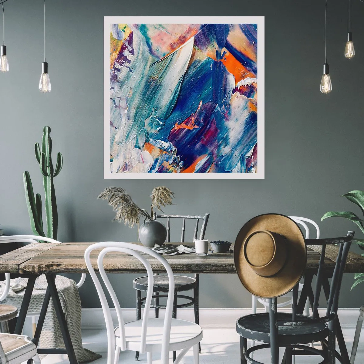 Plagát - Chaos farieb - 40x40 cm