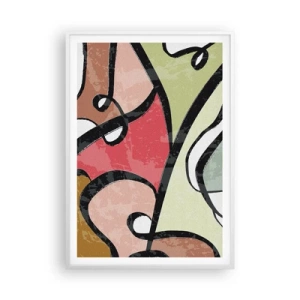 Plagát v bielom ráme - Piruety uprostred farieb - 70x100 cm