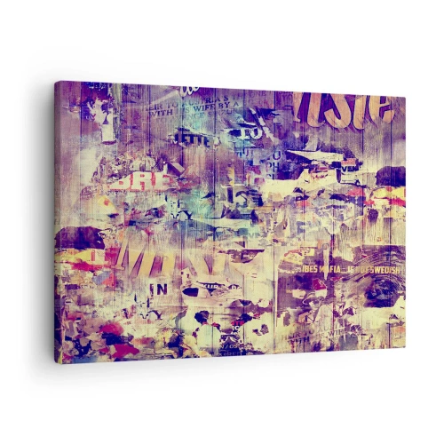 Obraz na plátne - Farebná abstraktná koláž s textom a grafikou - 70x50cm - A toto zostane - Moderná nástenná dekorácia do obývacej izby a spálne ARTTOR
