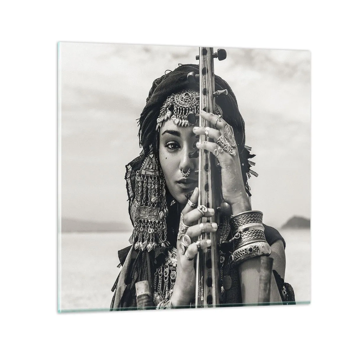 Obraz na skle - Samotná hudba orientu - 70x70 cm