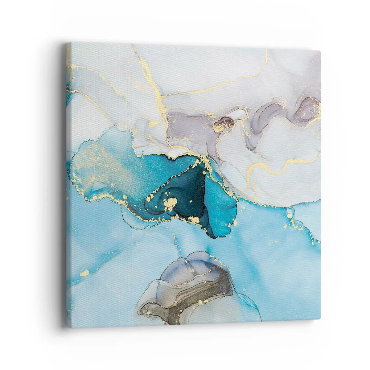 Obraz na plátne - Štúdia o stretnutí šedej a tyrkysovej - 40x40 cm
