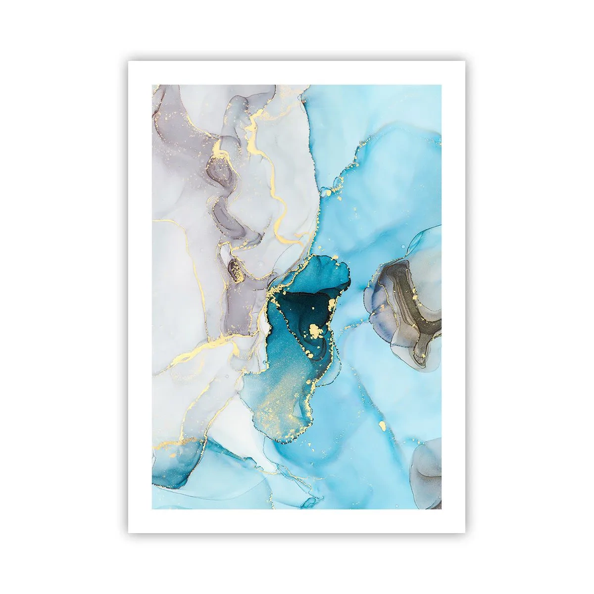 Plagát - Štúdia o stretnutí šedej a tyrkysovej - 50x70 cm