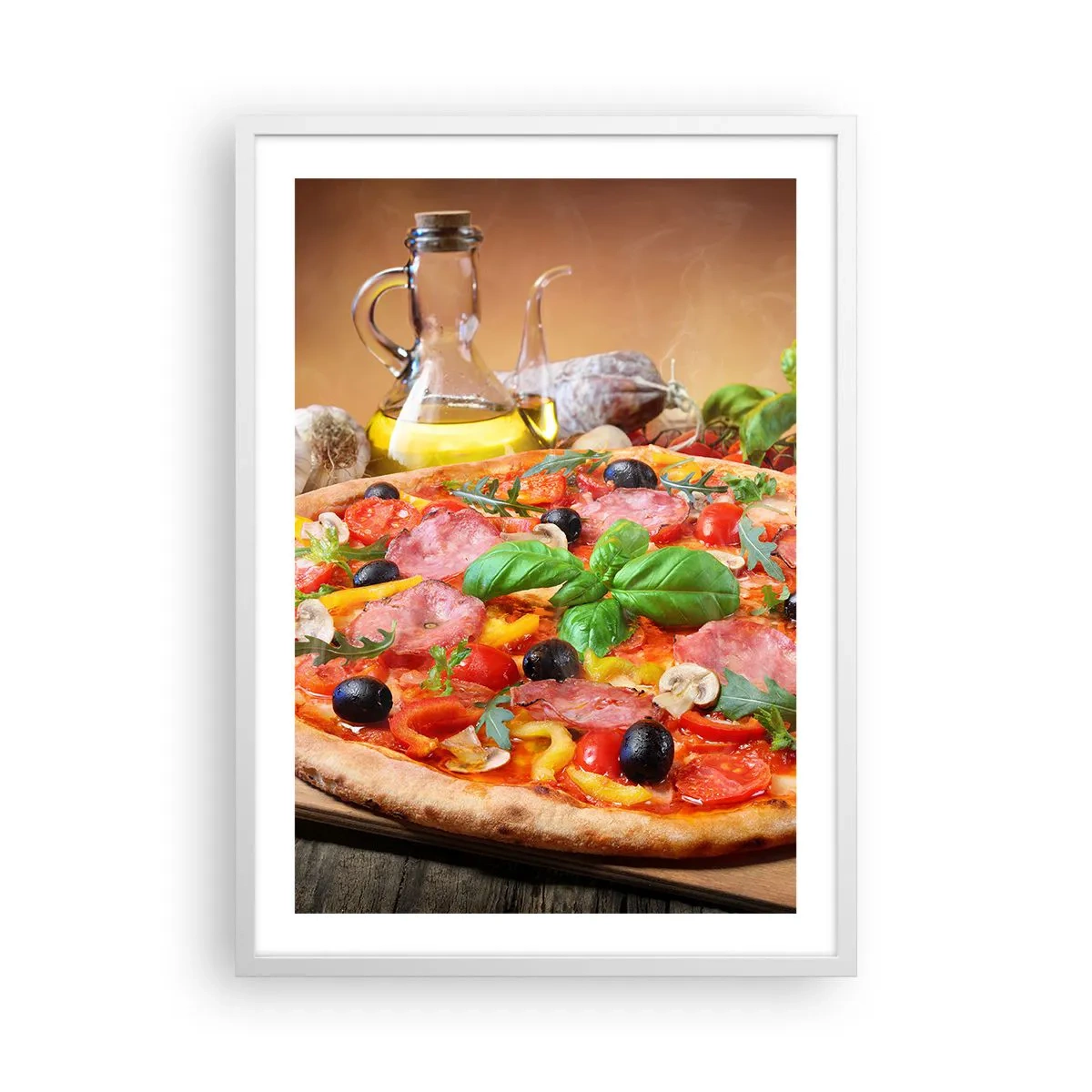 Plagát v bielom ráme - So skutočne talianskou chuťou - 50x70 cm