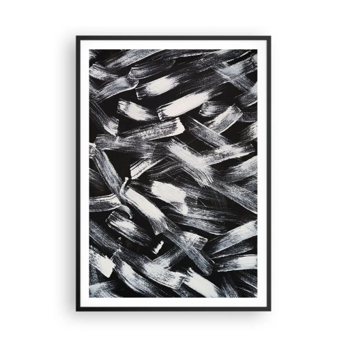 Plagát v čiernom ráme - Abstrakcia v industriálnom duchu - 70x100 cm