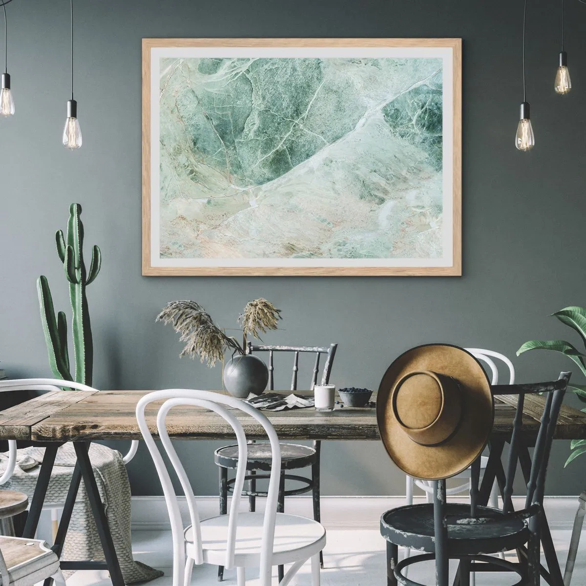 Plagát v ráme zo svetlého duba - Vznešený chlad kameňa - 40x30 cm